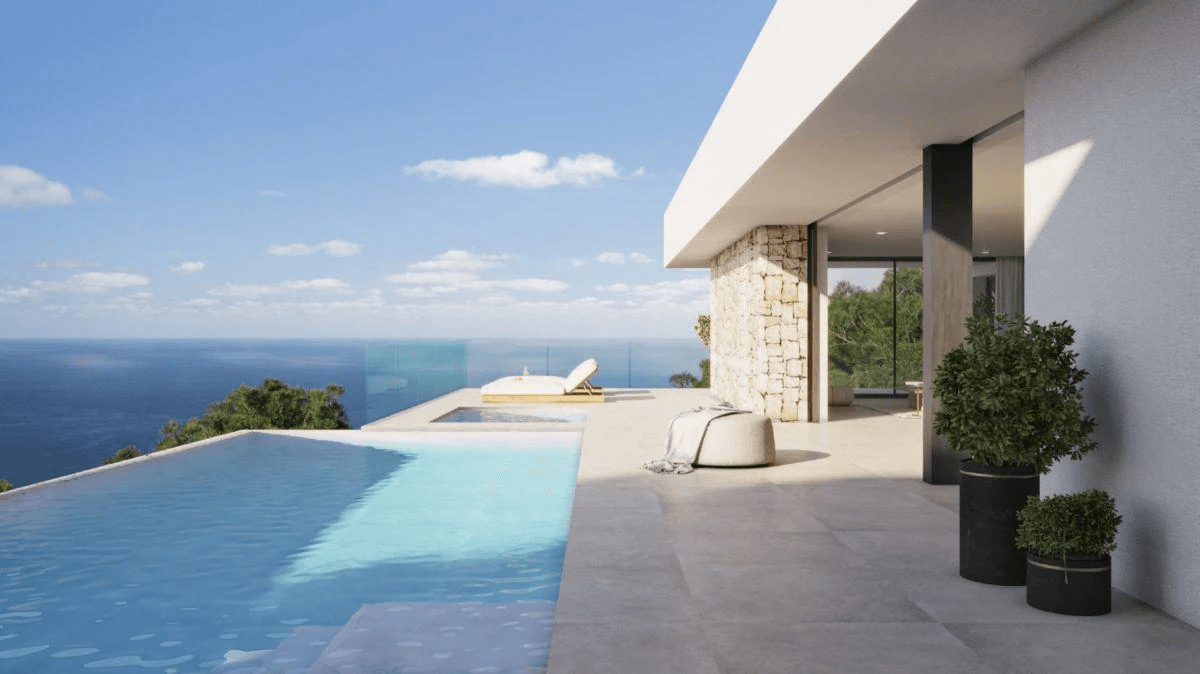 Villa de luxe dans un emplacement spécial avec des vues privilégiées sur la mer.