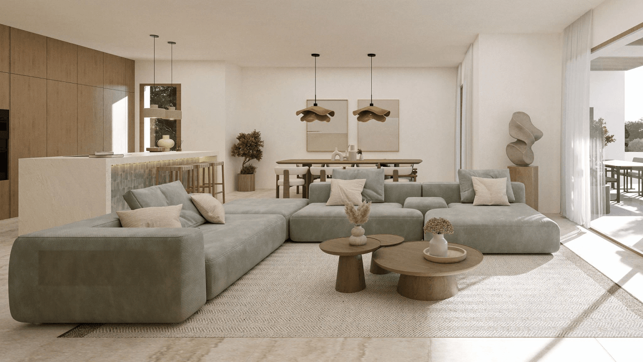 Villa con vistas al mar y encanto ibicenco en La Fustera - Benissa