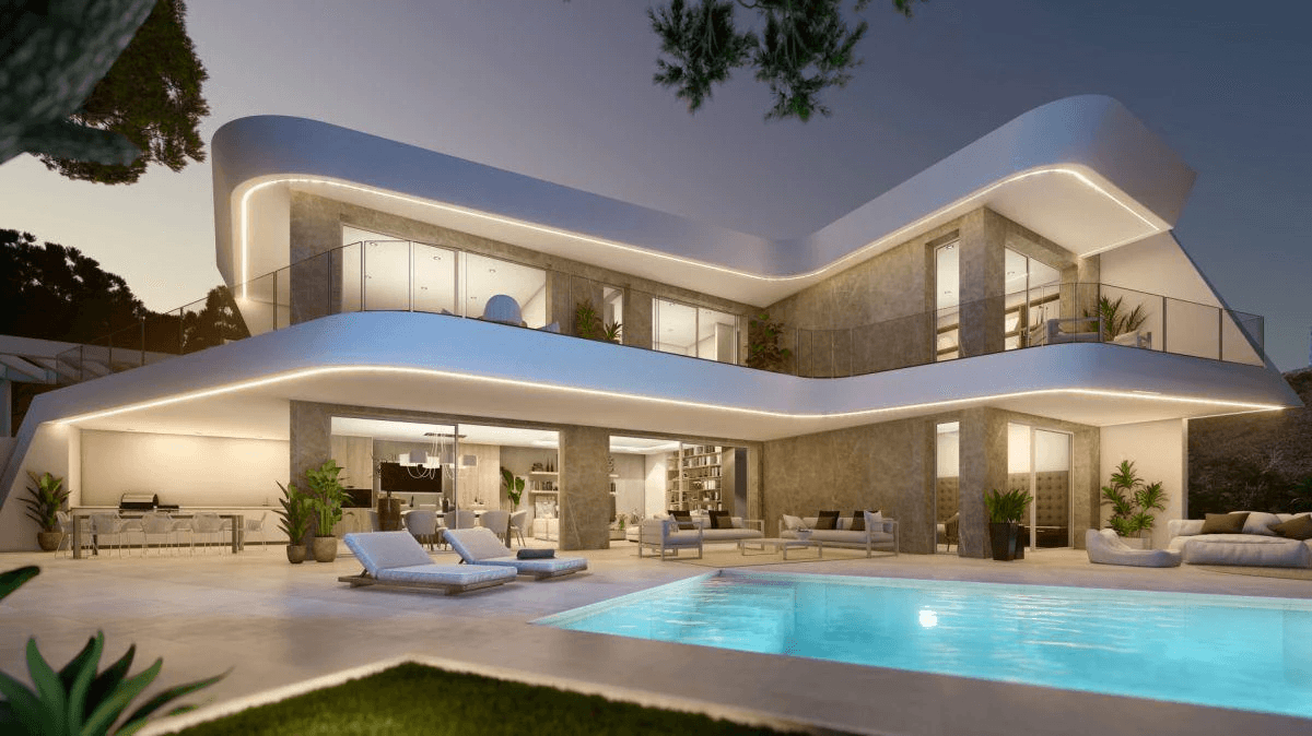 Villa de luxe avec vue sur la mer, près de la plage à Moraira, El Portet