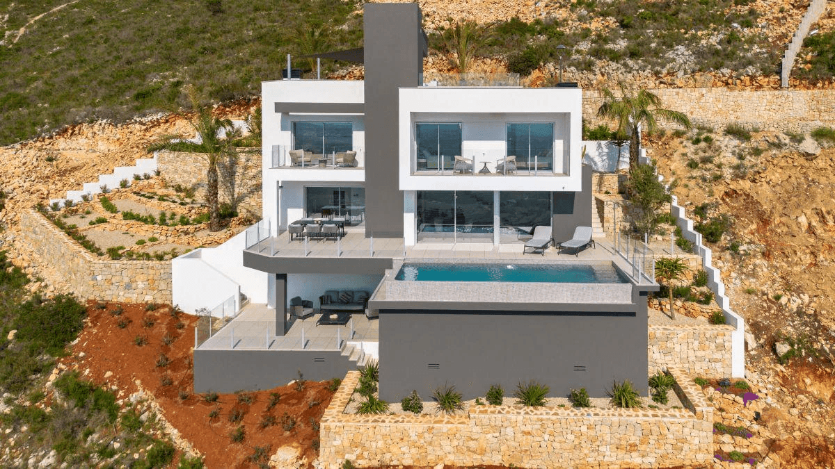 Design moderne avec vue panoramique sur la mer à Cumbre de Sol - Moraira