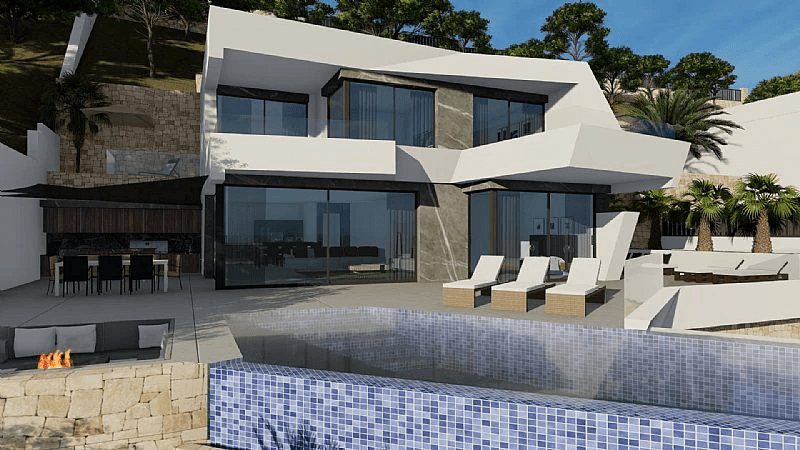 Villa de diseño de nueva construcción con excelentes vistas al mar - Calpe